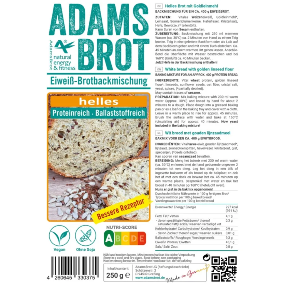 Adams Brot Broodmix Helles 250 gr