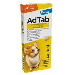 AdTab Anti Vlo en Teek Kauwtabletten Hond >5,5-11 kg 3 tabletten