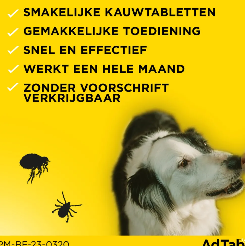 AdTab Anti Vlo en Teek Kauwtabletten Hond >2,5-5,5 kg 3 tabletten