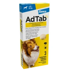 AdTab Anti Vlo en Teek Kauwtabletten Hond >22-45kg 3 tabletten