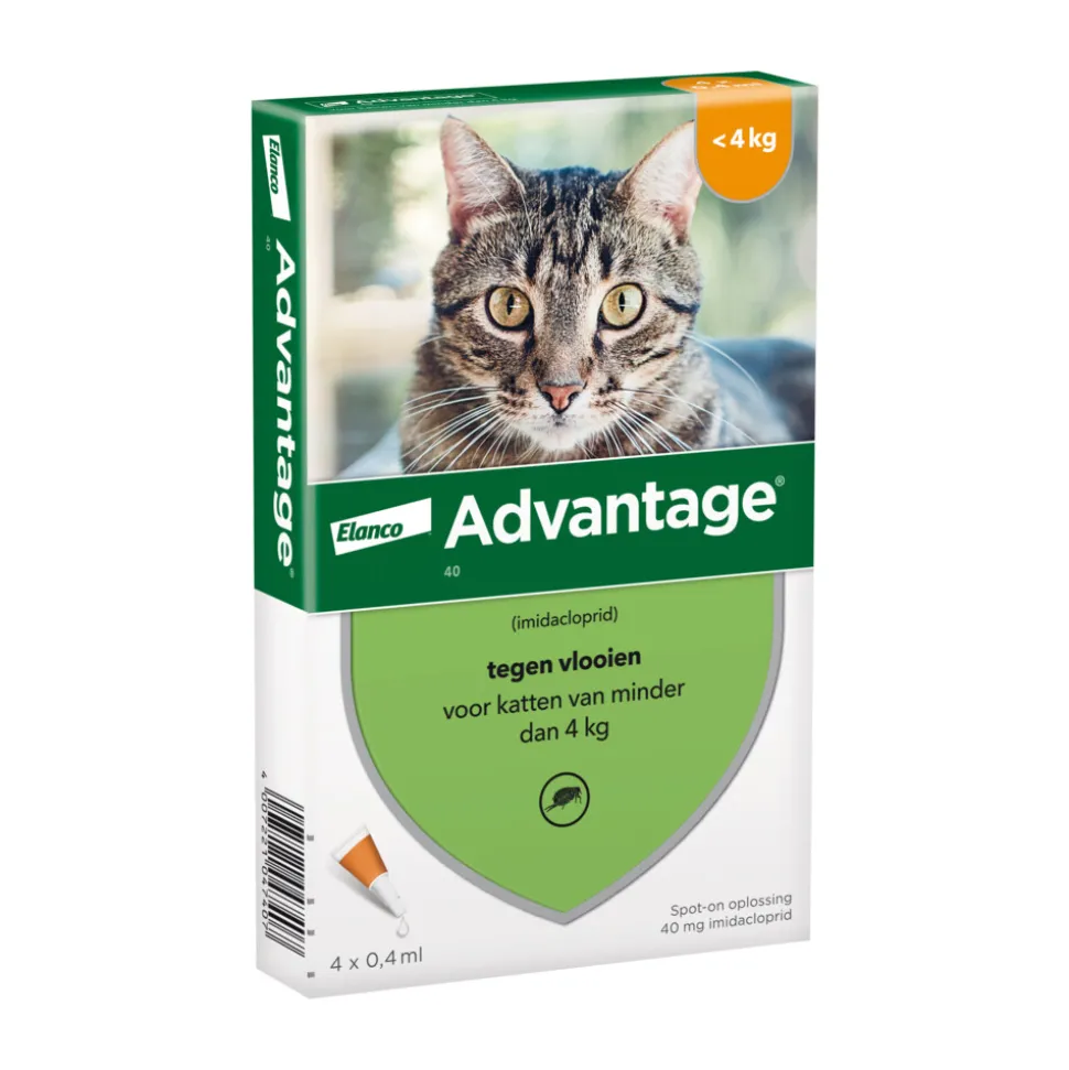 Advantage Anti Vlooiendruppels 40 Kat tot 4 kg 4 pipetten