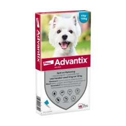 Advantix Spot On 100 Anti Vlooien en Teken Druppels Hond 4 - 10 kg 4 pipetten