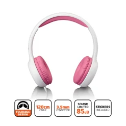 Alecto HP-010PK Hoofdtelefoon Kinderen Wit / Roze