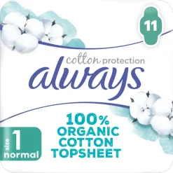 Always Maandverband Bio Cotton Protection Ultra Normal met Vleugels 11 stuks