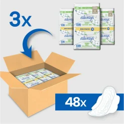 Always Maandverband Bio Cotton Night 48 stuks