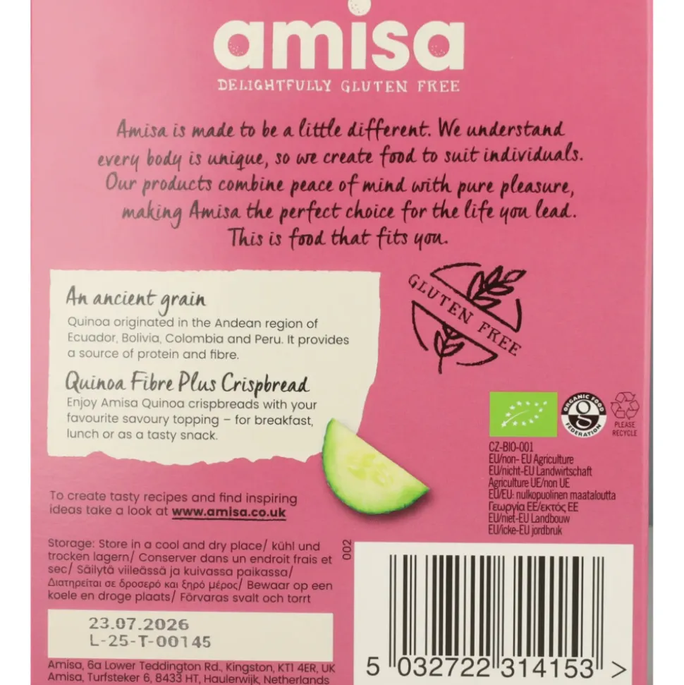 Amisa Quinoa Crispbread Biologisch en Glutenvrij 100 gr