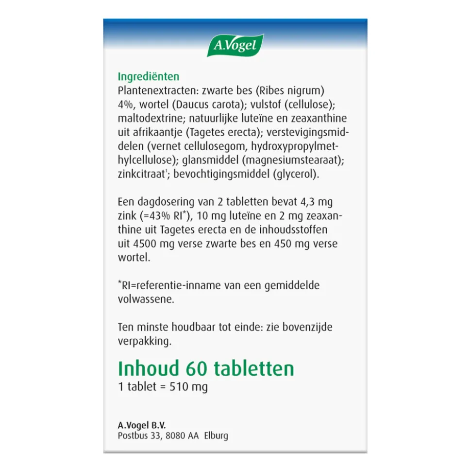 A.Vogel Oogtabletten 60 tabletten