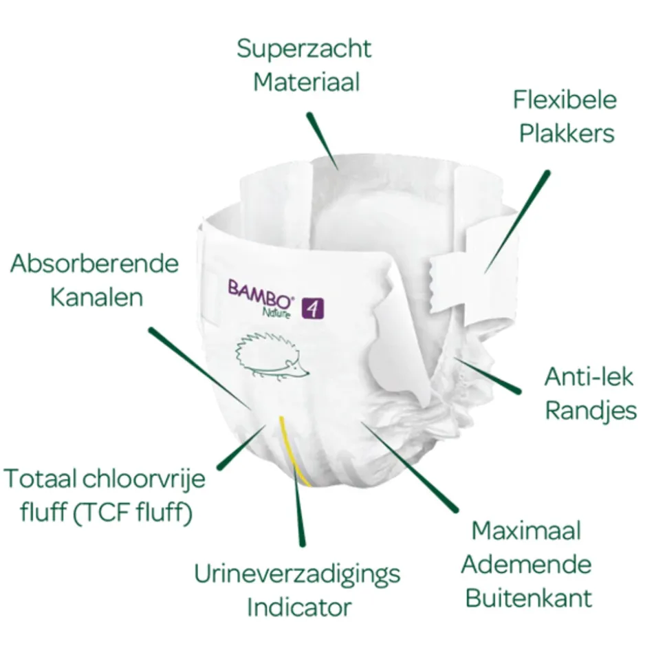 Bambo Nature Luiers Maat 4 (7-14 kg) 24 stuks