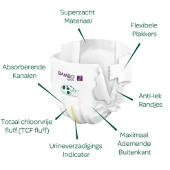Bambo Nature Luiers Maat 2 (3-6 kg) 30 stuks