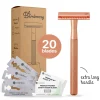 Bamboozy Safety Razor + 20 Mesjes Rosé Goud 1 set
