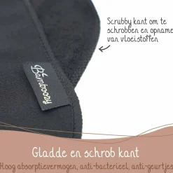 Bamboozy Vaatdoekjes Bamboevezels Zwart 3 stuks