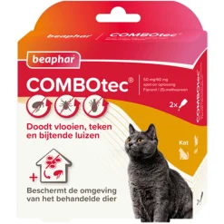 Beaphar Combotec Anti Vlooien en Teken Druppels Kat/Fret 2 pipetten