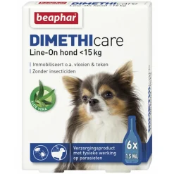Beaphar Dimethicare Line-On Anti Teken- & Vlooiendruppels Hond 0 - 15 kg 6 pipetten