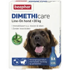 Beaphar DImetHIcare Line-On Anti Vlooien en Teken Druppels Hond > 30 kg 6 pipetten