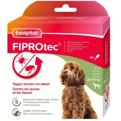 Beaphar Fiprotec Anti Teken- en Vlooiendruppels Hond 20 - 40 kg 4 stuks