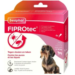 Beaphar Fiprotec Anti Teken- en Vlooiendruppels Hond 2 - 10 kg 4 stuks