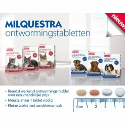 Beaphar Milquestra Ontworming Tabletten Hond 5 - 50 kg 2 tabletten