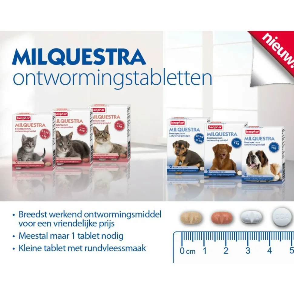 Beaphar Milquestra Ontworming Tabletten Hond 5 - 50 kg 2 tabletten