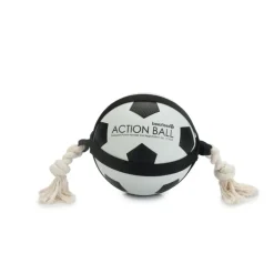 Beeztees Action Voetbal Met Touw Blauw 19 cm