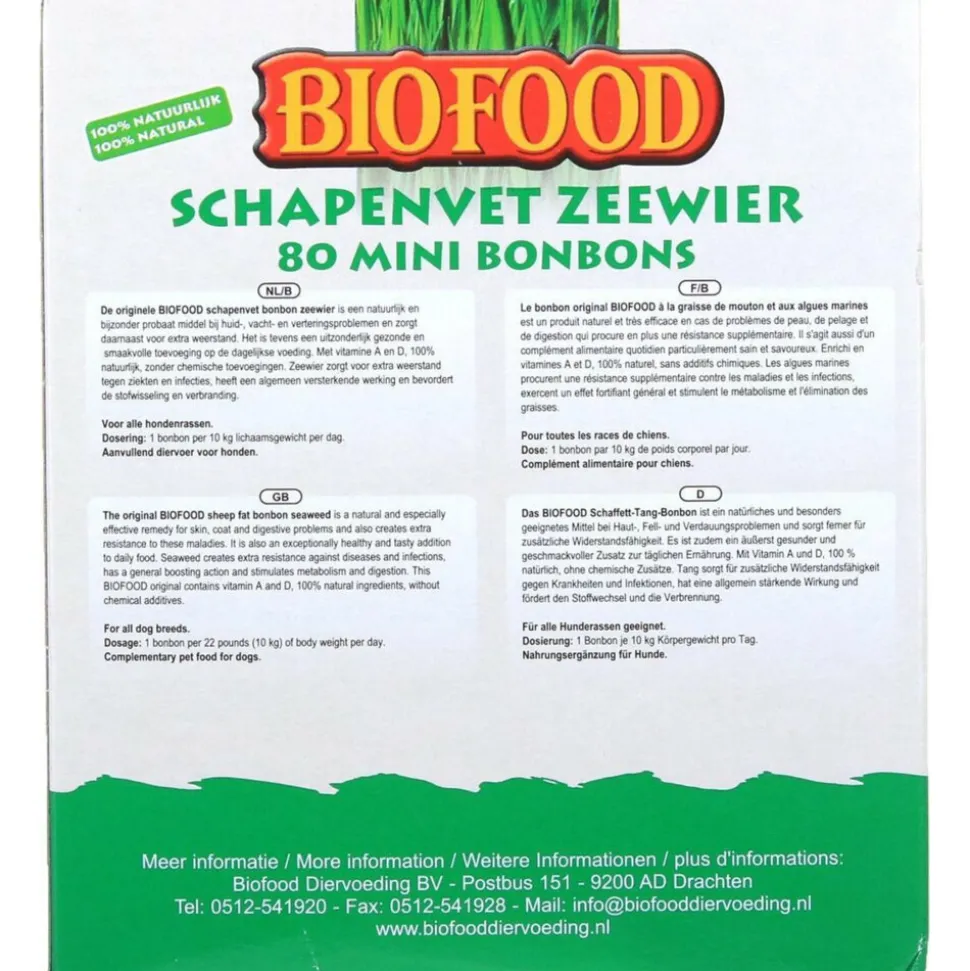 BF Petfood Schapenvet Mini Bonbons Zeewier 80 stuks