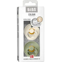 Bibs Fopspeen Maat 1 0-6 mnd Sage Ivory 2 stuks