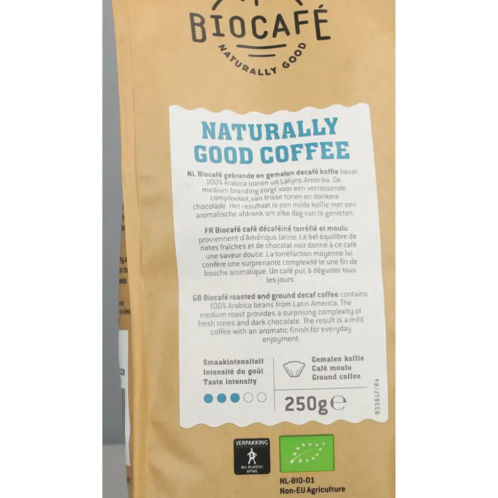 Biocafe Filterkoffie Cafeïnevrij Biologisch 250 gr