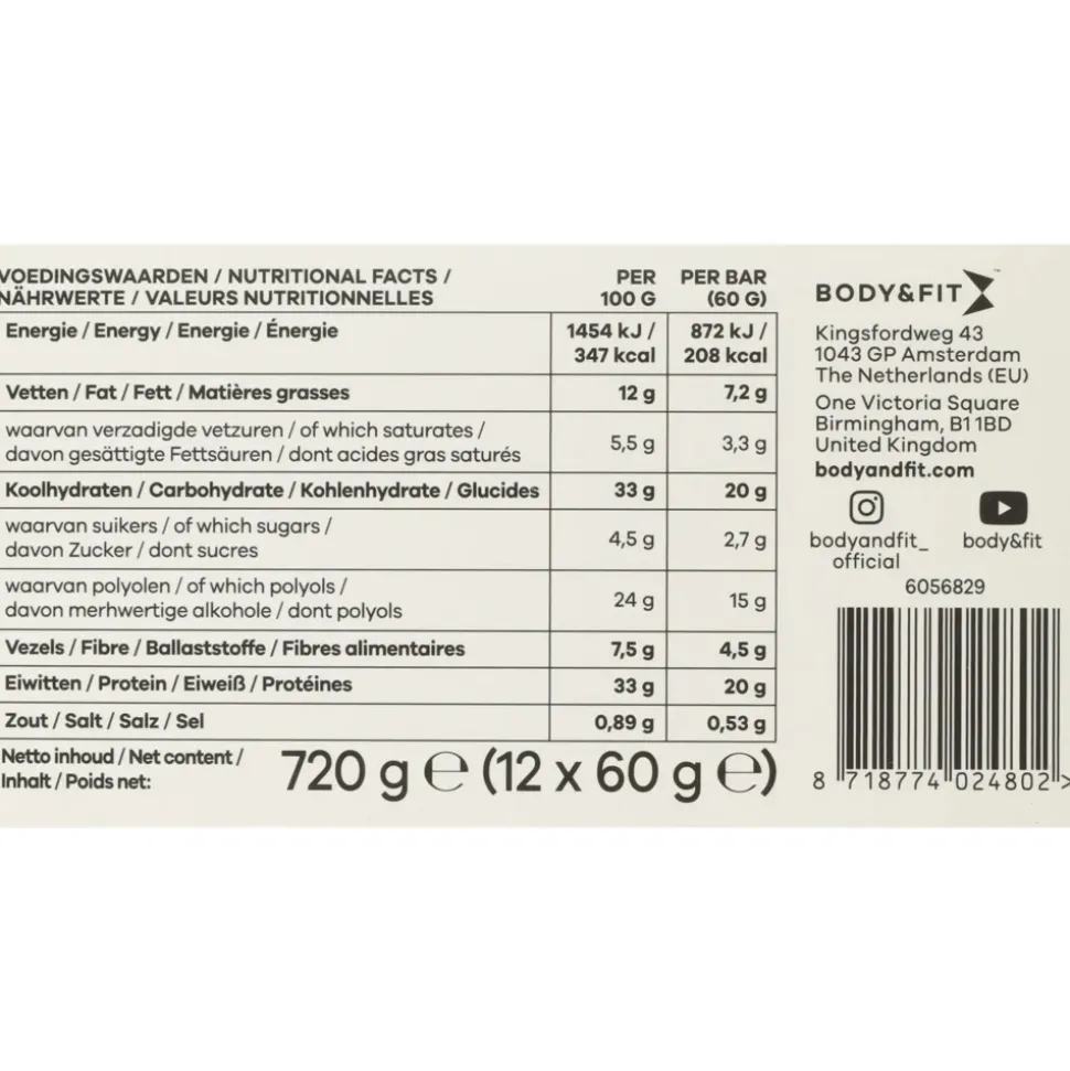 Body & Fit Perfection Bar Crunchy White Chocolate Cookie 12 x 60 gr