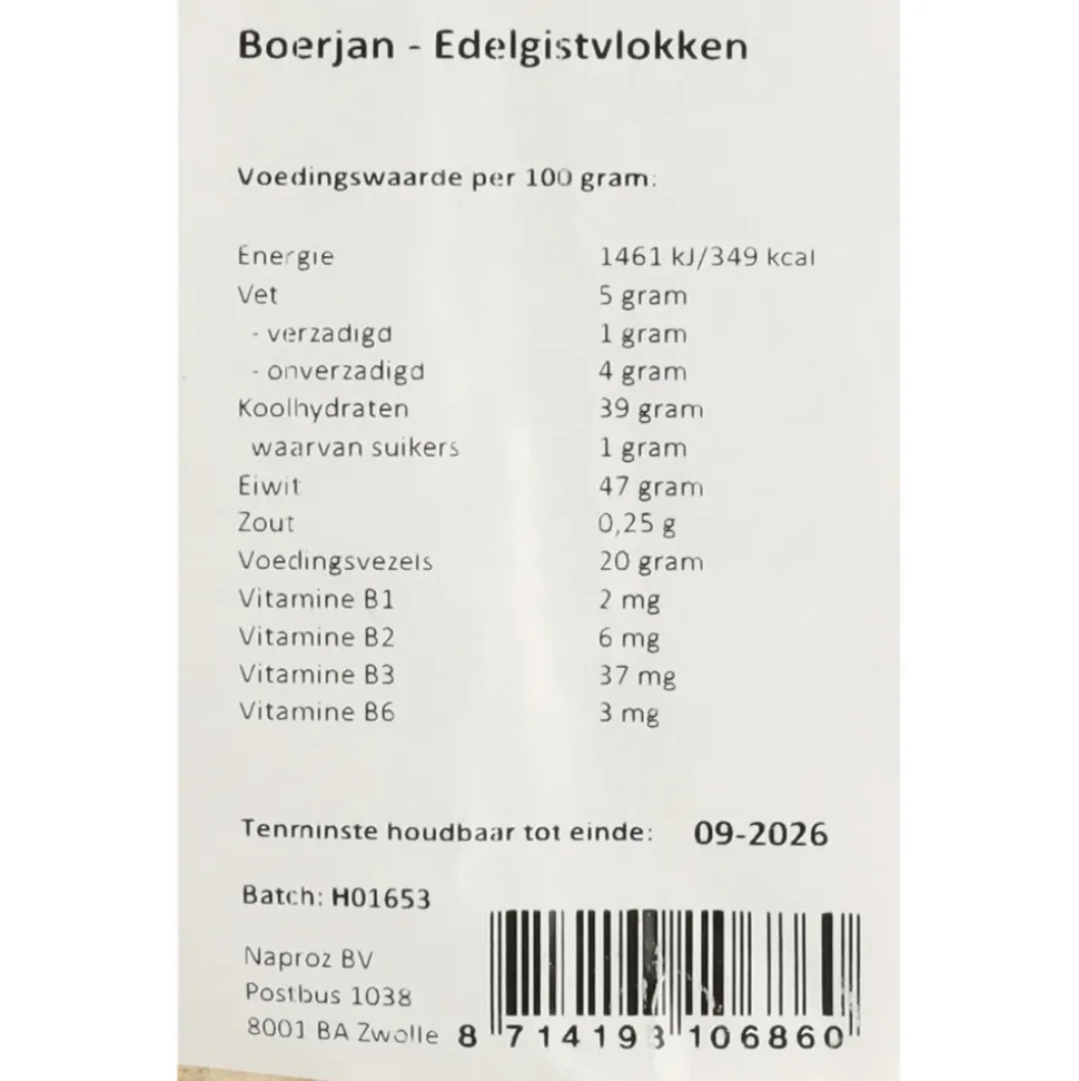 Boerjan Edelgistvlokken 200 gr
