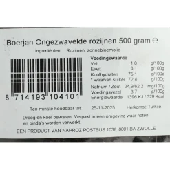 Boerjan Rozijn Jumbo Blauw Ongezwaveld 500 gr