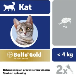 Bolfo Gold Anti Vlooiendruppels Kat Vanaf 1 kg 2 pipetten