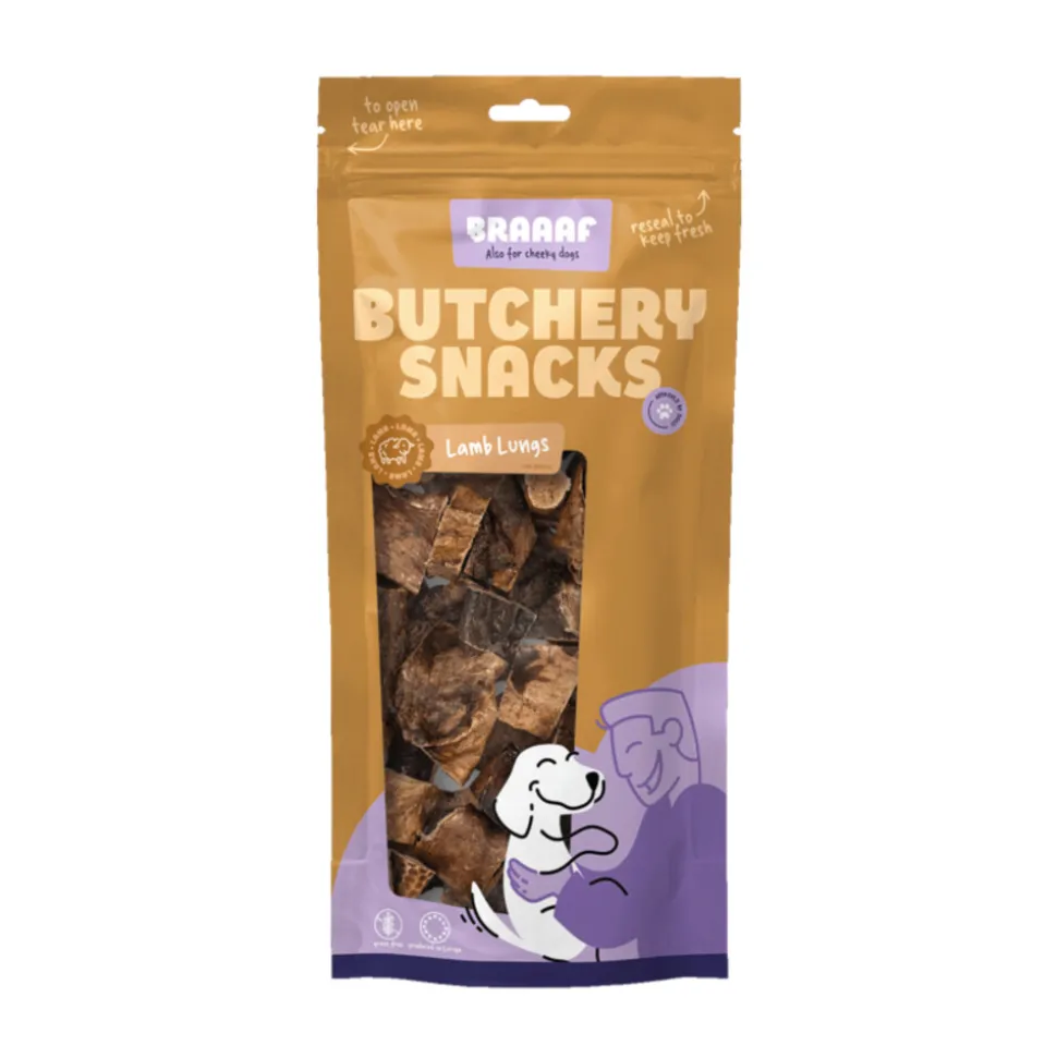 Braaaf Butchery Lamb Lungs Hondensnack 85 gr