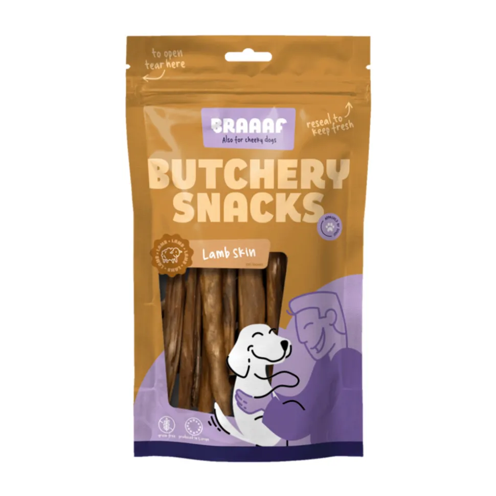 Braaaf Butchery Lamb Skin Hondensnack 100 gr