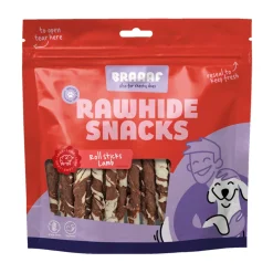 Braaaf Rol Sticks Hondensnack Lam - Vis 12 cm 250 gr