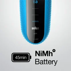 Braun Elektrisch Scheerapparaat Series 3 3010BT Zwart / Blauw