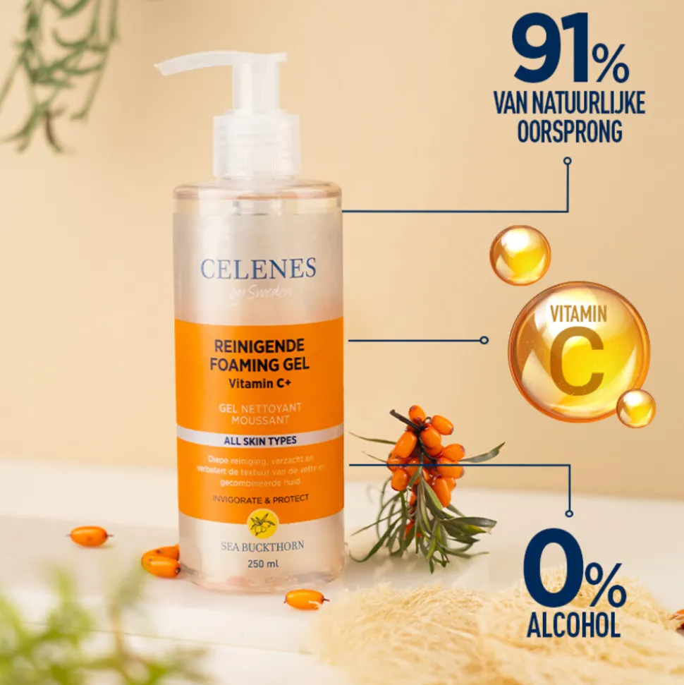 Celenes Duindoorn Reinigende Foam Gel Vettige / Combinatie Huid 250 ml