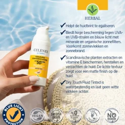 Celenes Herbal Dry Touch Zonnefluïde Getint SPF 50 50 ml