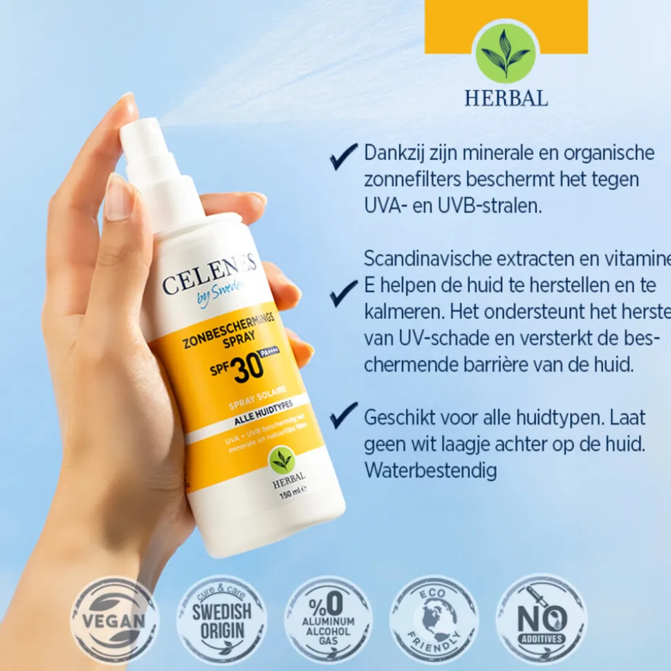 Celenes Herbal Zonnebrand Spray SPF 30 Alle Huidtypes 150 ml