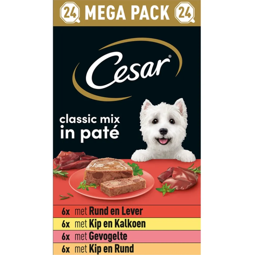 Cesar Alu Hondenvoer Multi-pack Kuipje Classic in Pate 24 x 150 gr