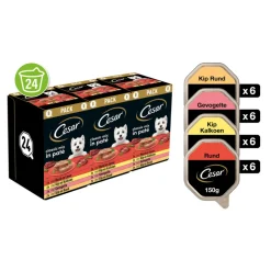 Cesar Alu Hondenvoer Multi-pack Kuipje Classic in Pate 24 x 150 gr