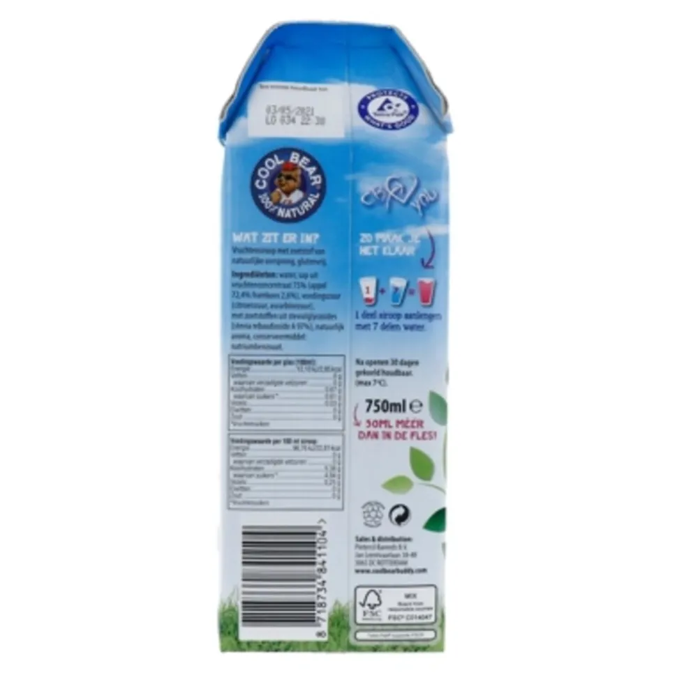 Cool Bear Siroop Framboos 750 ml