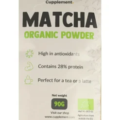 Cupplement Matcha Organic Powder 90 gr.