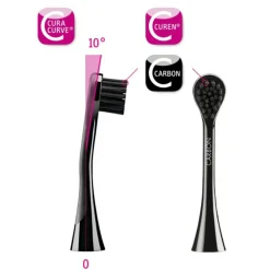 Curaprox Black is White Hydrasonic Opzetborstels Carbon Duo 2 stuks