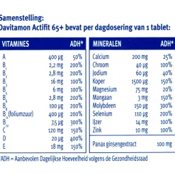 Davitamon Actifit 65+ 70 tabletten
