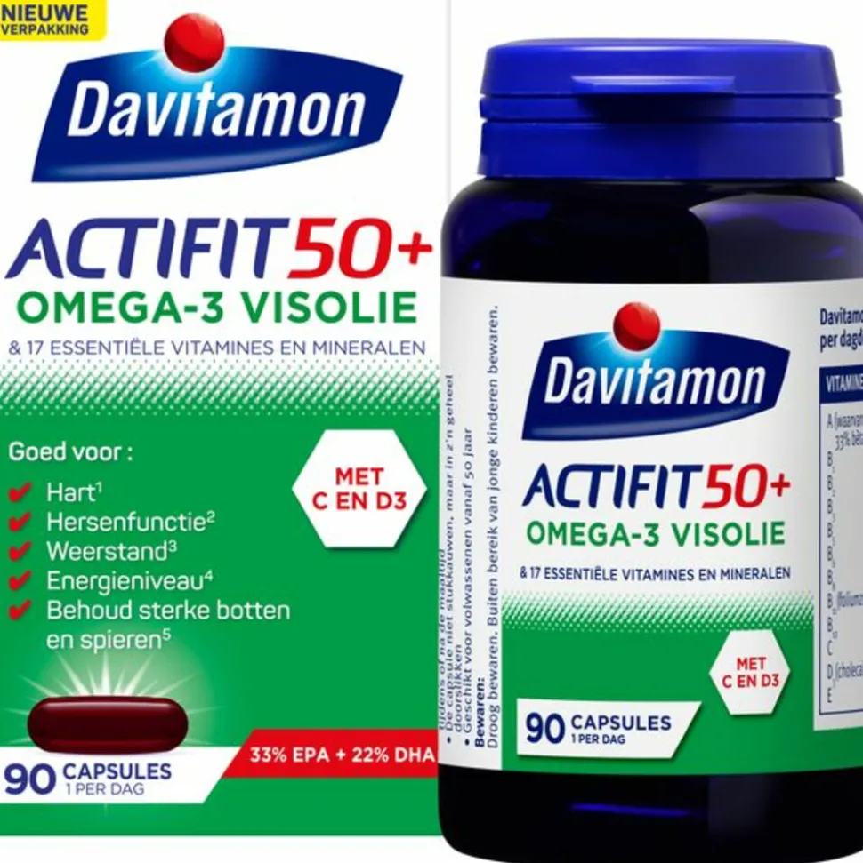 Davitamon Actifit 50+ Omega-3 Visolie 90 capsules