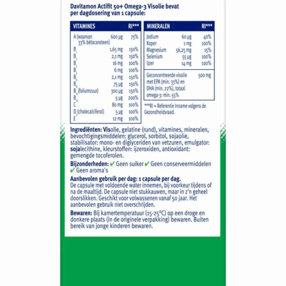 Davitamon Actifit 50+ Omega-3 Visolie 90 capsules
