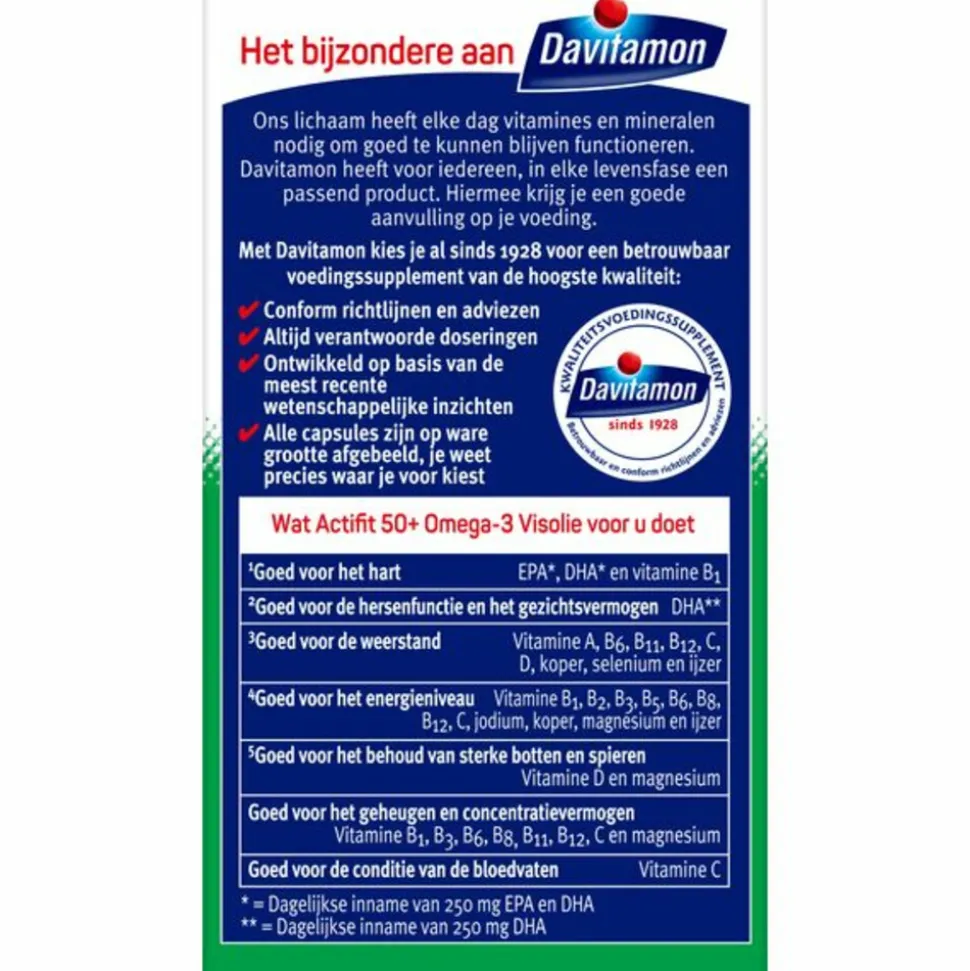 Davitamon Actifit 50+ Omega-3 Visolie 90 capsules