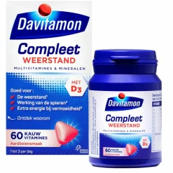 Davitamon Compleet Weerstand Kauwvitamines Aardbei 60 kauwtabletten