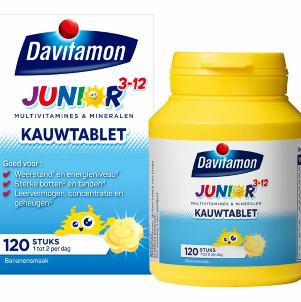 Davitamon Junior 3+ Kauwvitamines Banaan 120 kauwtabletten