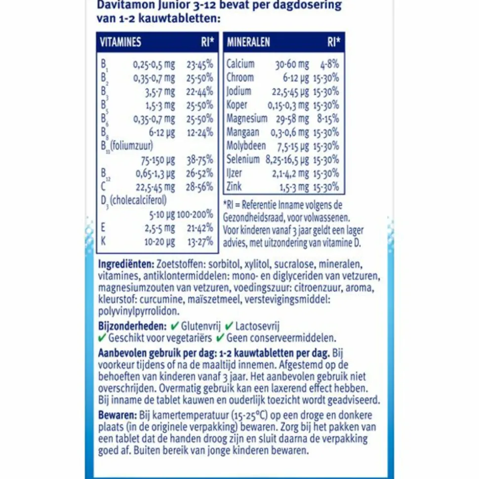 Davitamon Junior 3+ Kauwvitamines Banaan 120 kauwtabletten