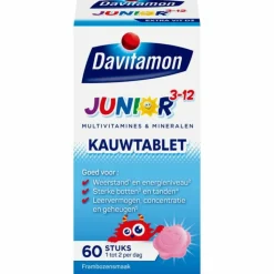 Davitamon Junior 3+ Kauwvitamines Framboos 60 kauwtabletten